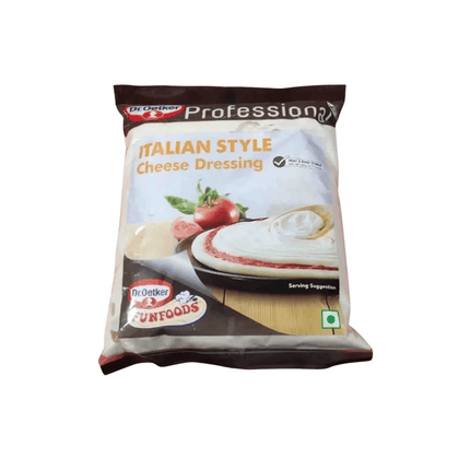 Pack of Dr. Oetker Italian Style Cheese Dressing on a white background