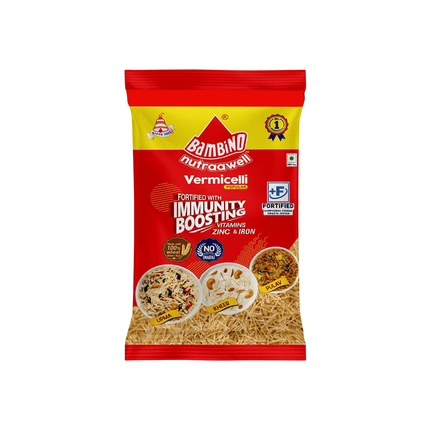 Bambino Vermicelli package with red and yellow design on a white background