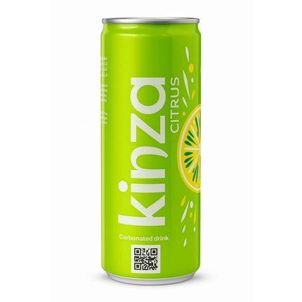 Kinza Citrus Carbonated Soft Drink Can 250ml | Refreshing Lemon & Lime Fizzy Beverage
