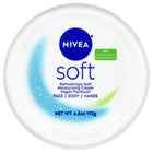 Nivea Soft moisturizing cream container on a white background