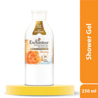Enchanteur shower gel bottle with orange rose design on a white background