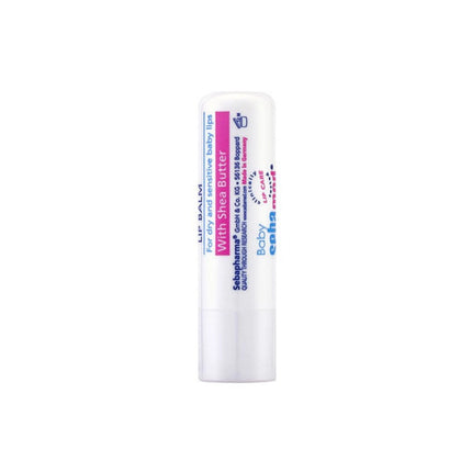 Lip balm with visible branding on a white background