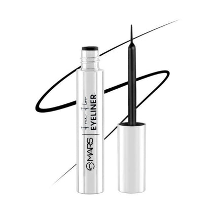 Eyeliner pen with white casing and black tip on a white background