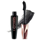 Mars mascara with black brush and rose gold holder on a white background