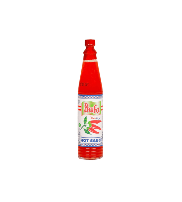 Bottle of Dafa hot sauce on a white background