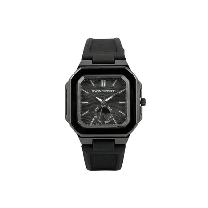 Black wristwatch with 'BWIN SPORT' branding on a white background