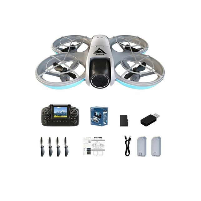 Drone with accessories on a white background