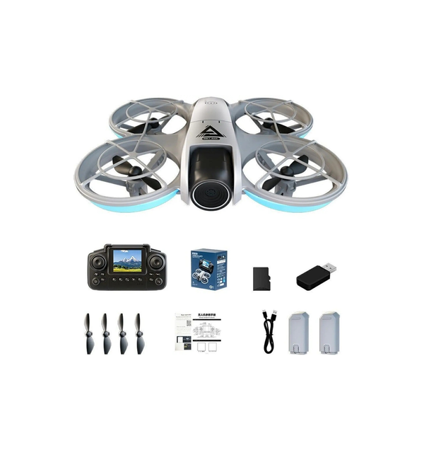 Drone with accessories on a white background