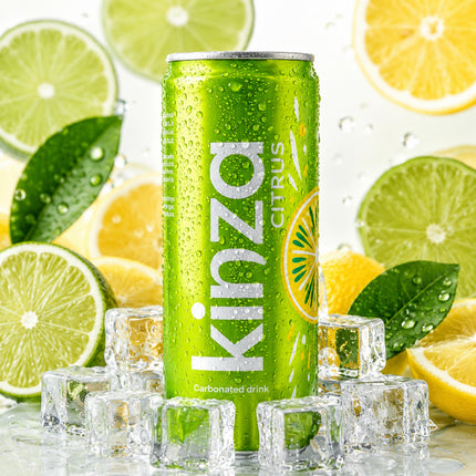 Kinza Citrus Carbonated Soft Drink Can 250ml | Refreshing Lemon & Lime Fizzy Beverage