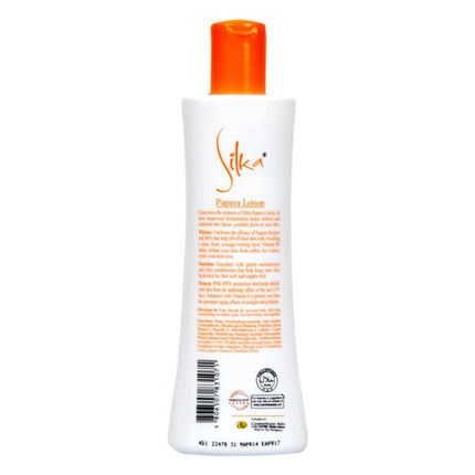 Silka Papaya Lotion bottle with orange cap on a white background