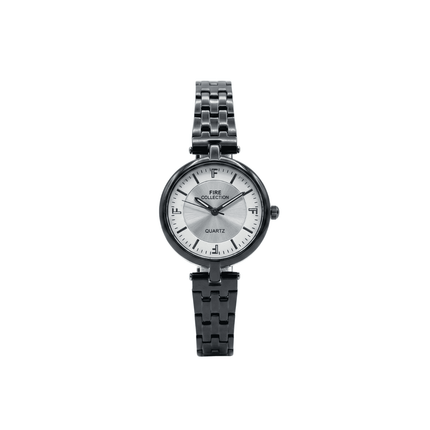 Fire Collection Ladies Quartz Watch Black  Minimal Dial Slim Elegant Style