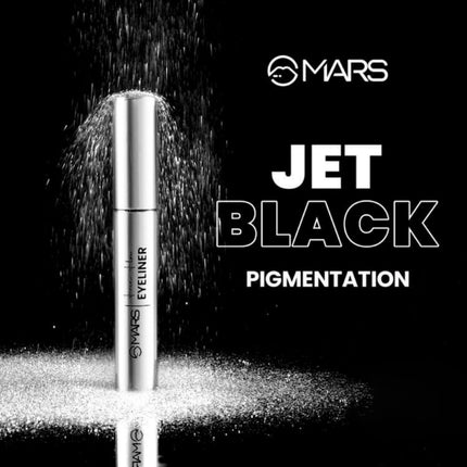MARS eyeliner with jet black pigmentation on a black background