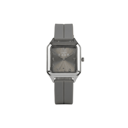 SABR Square Arabic Numerals Analogue Watch –  Silicone Strap (Unisex)