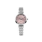 Fire Collection Ladies Quartz Watch Pink Dial Silver  Crystal Markers Stylish Gift