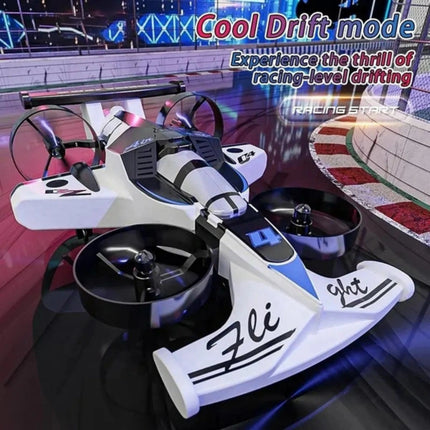 White and black racing simulator with 'Fli' branding on a reflective surface.