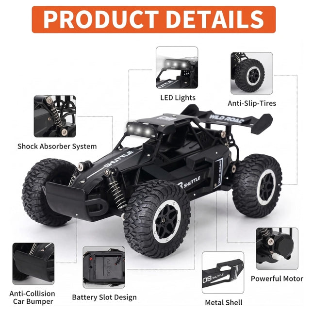 High speed RC car with LED Lights & Suspension