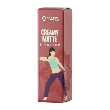 Mars Creamy Matte Lipstick packaging with a woman illustration on a white background