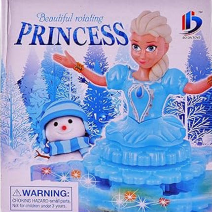 Toy packaging featuring a princess doll and snowman with text 'Beautiful rotating PRINCESS' and BO DA TOYS logo.