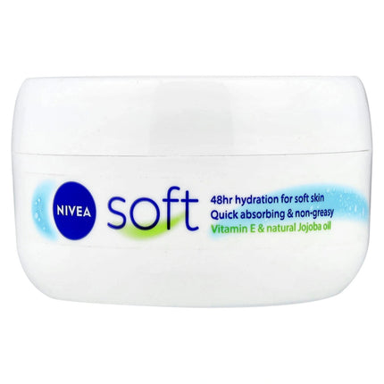 Nivea Soft cream container on a white background