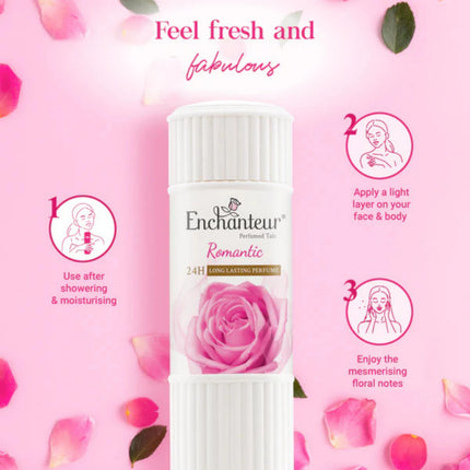 Enchanteur Romantic Perfumed Talc 24H Long Lasting Perfume