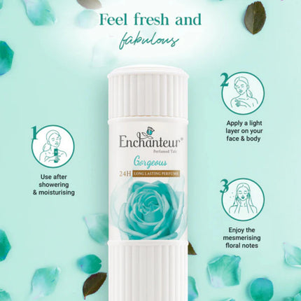 Enchanteur Gorgeous Perfumed Talc 24H Long Lasting Perfume