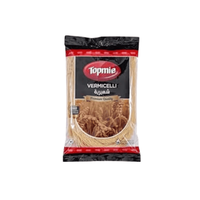Packaged vermicelli noodles with Toppie branding on a white background