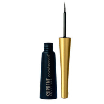 Supreme Color Essence eyeliner with black and gold design on a white background