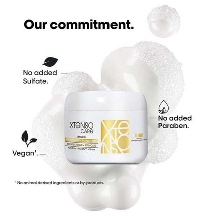Xtenso Care mask jar with product benefits on a white background