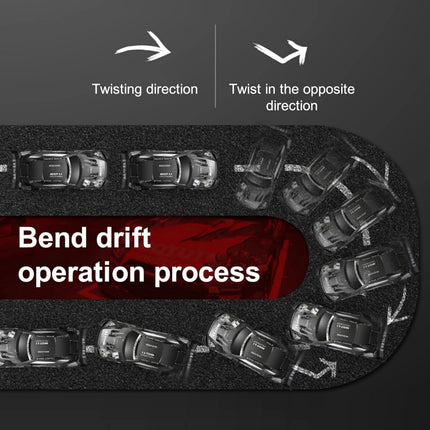 Diagram showing the bend drift operation process with text and car illustrations.