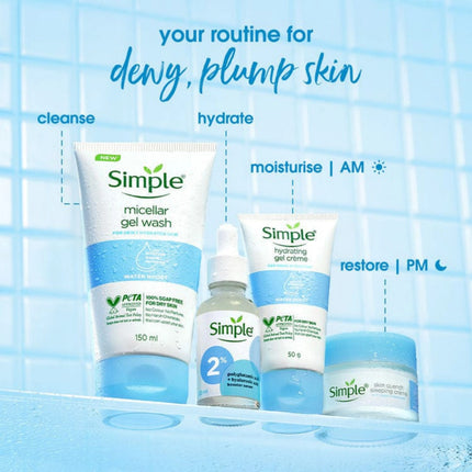 Simple skincare products with a blue grid background