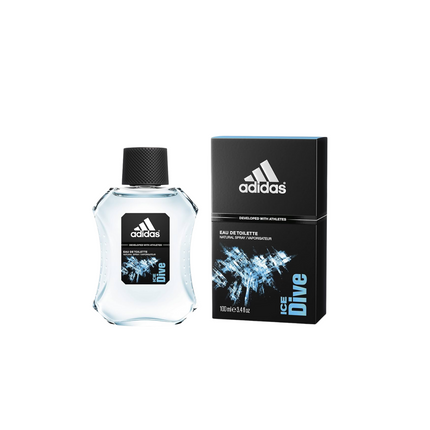 Adidas Eau de Toilette bottle and packaging on a white background