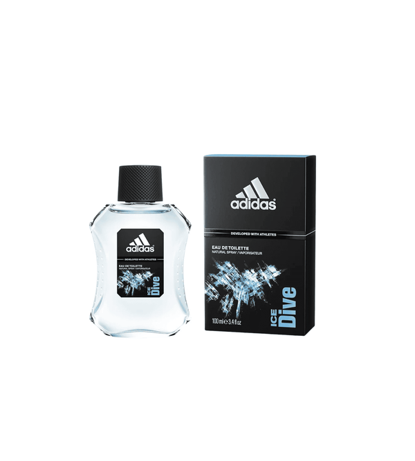 Adidas Eau de Toilette bottle and packaging on a white background
