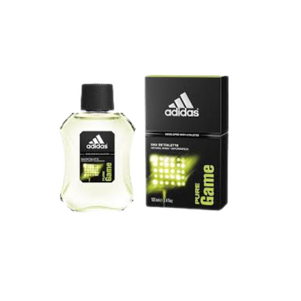 Adidas Pure Game perfume bottle and packaging on a white background