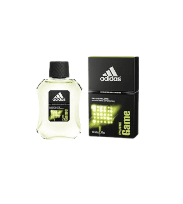Adidas Pure Game perfume bottle and packaging on a white background