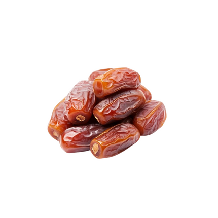 Pile of Ahmer dates on a white background
