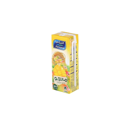 Almarai mango juice box on a white background