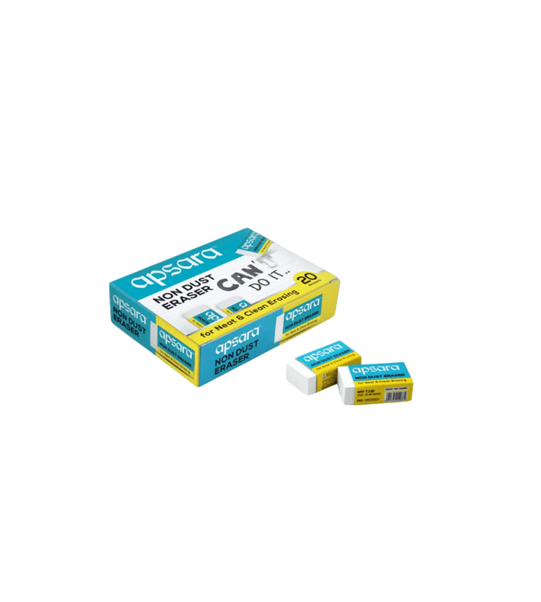 Box of Apsara  non-dust erasers on a white background