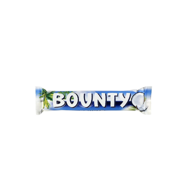 Bounty chocolate bar packaging on a white background