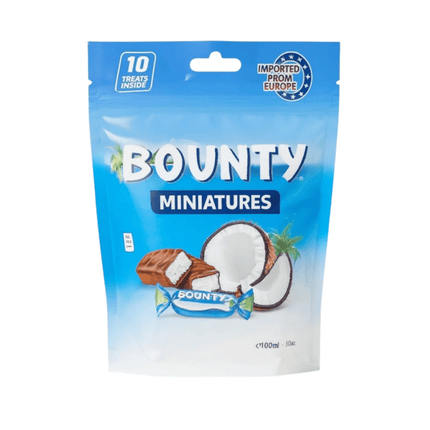 Bounty miniatures chocolate package on a white background