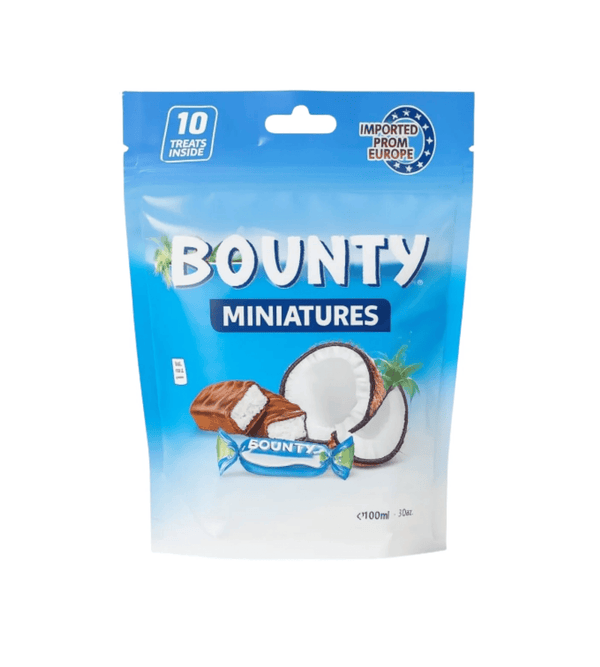 Bounty miniatures chocolate package on a white background