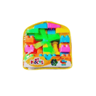 Colorful toy building blocks in a transparent bag with 'My Blocks' branding on a white background.