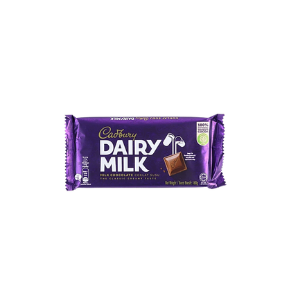Cadbury Dairy Milk chocolate bar packaging on a white background
