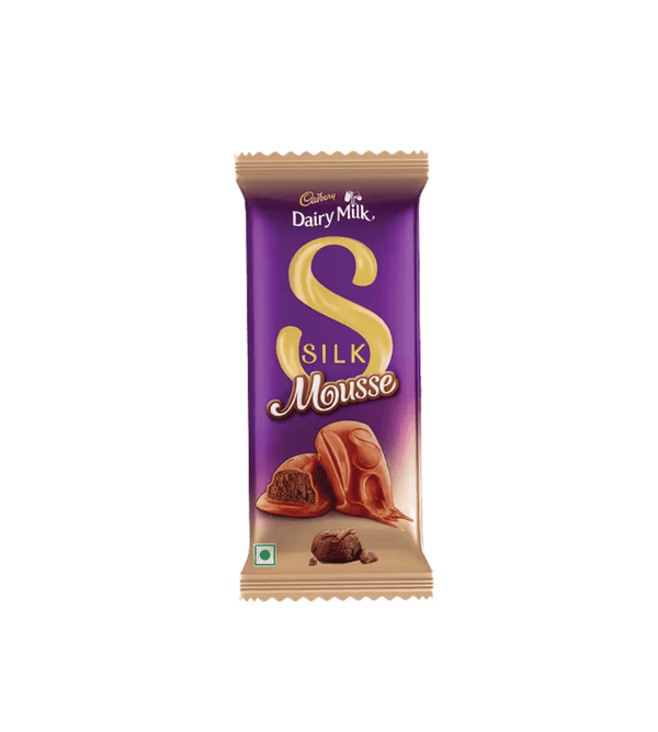 Cadbury Dairy Milk Silk Mousse chocolate bar packaging on a white background