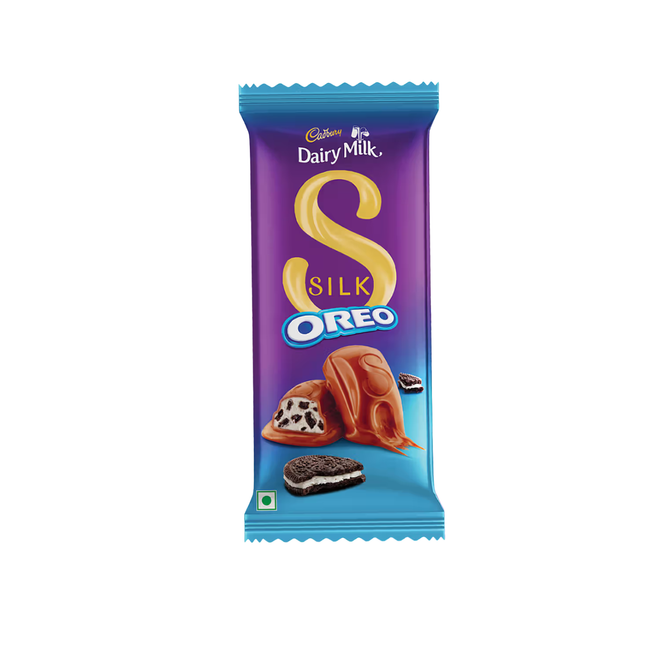Cadbury Dairy Milk Silk Oreo chocolate bar packaging on a white background
