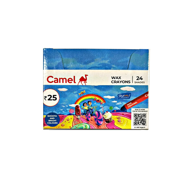 Camil wax crayon 24 shades box with white background