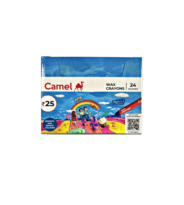 Camil wax crayon 24 shades box with white background