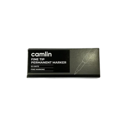 Camlin fine tip permanent marker box with white background