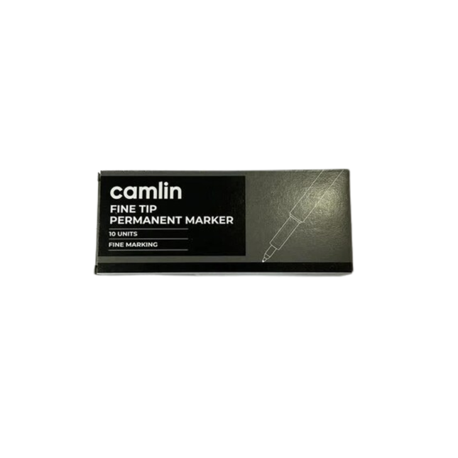 Camlin fine tip permanent marker box with white background