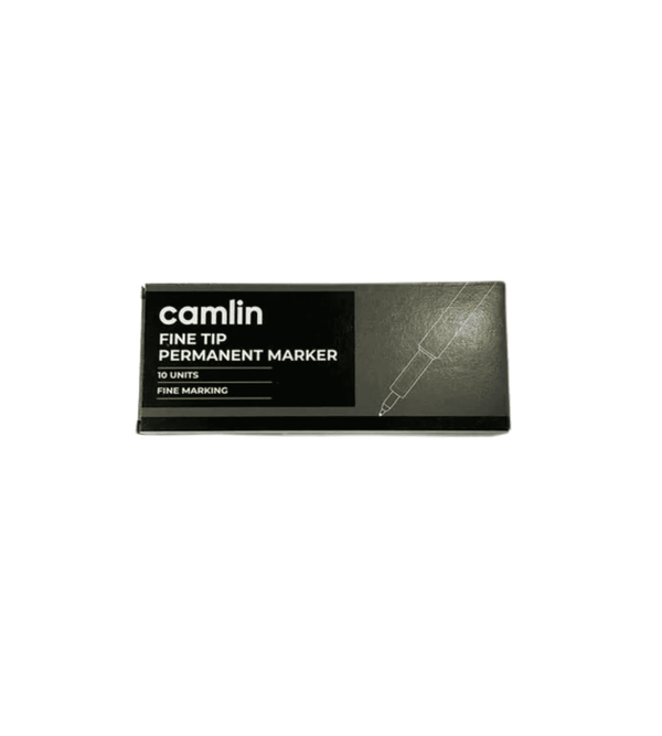 Camlin fine tip permanent marker box with white background