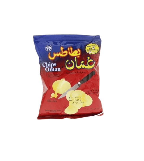 Chips Oman packaging with red and blue design on a white background